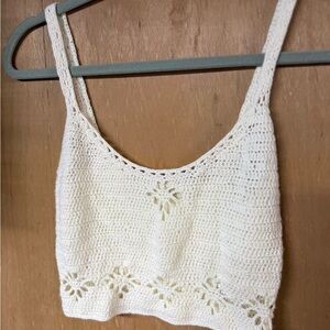 Altar'd State Cream Crochet Crop Top